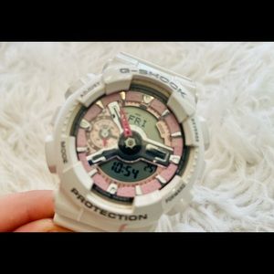 Casio G-Shock S Series Pink/Grey Dial White Strap